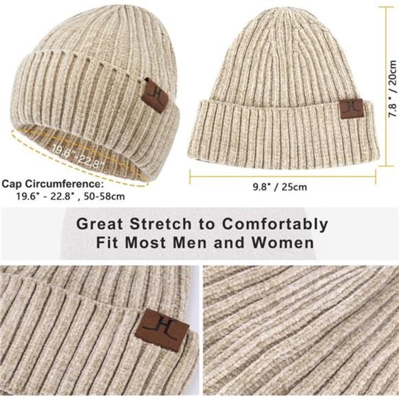 Womens Winter Knit Beanie + Long Scarf + Touch Screen Gloves Set main image 5
